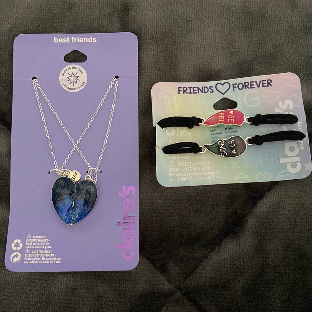 Claire's best friends forever 2 pack necklaces & bracelets